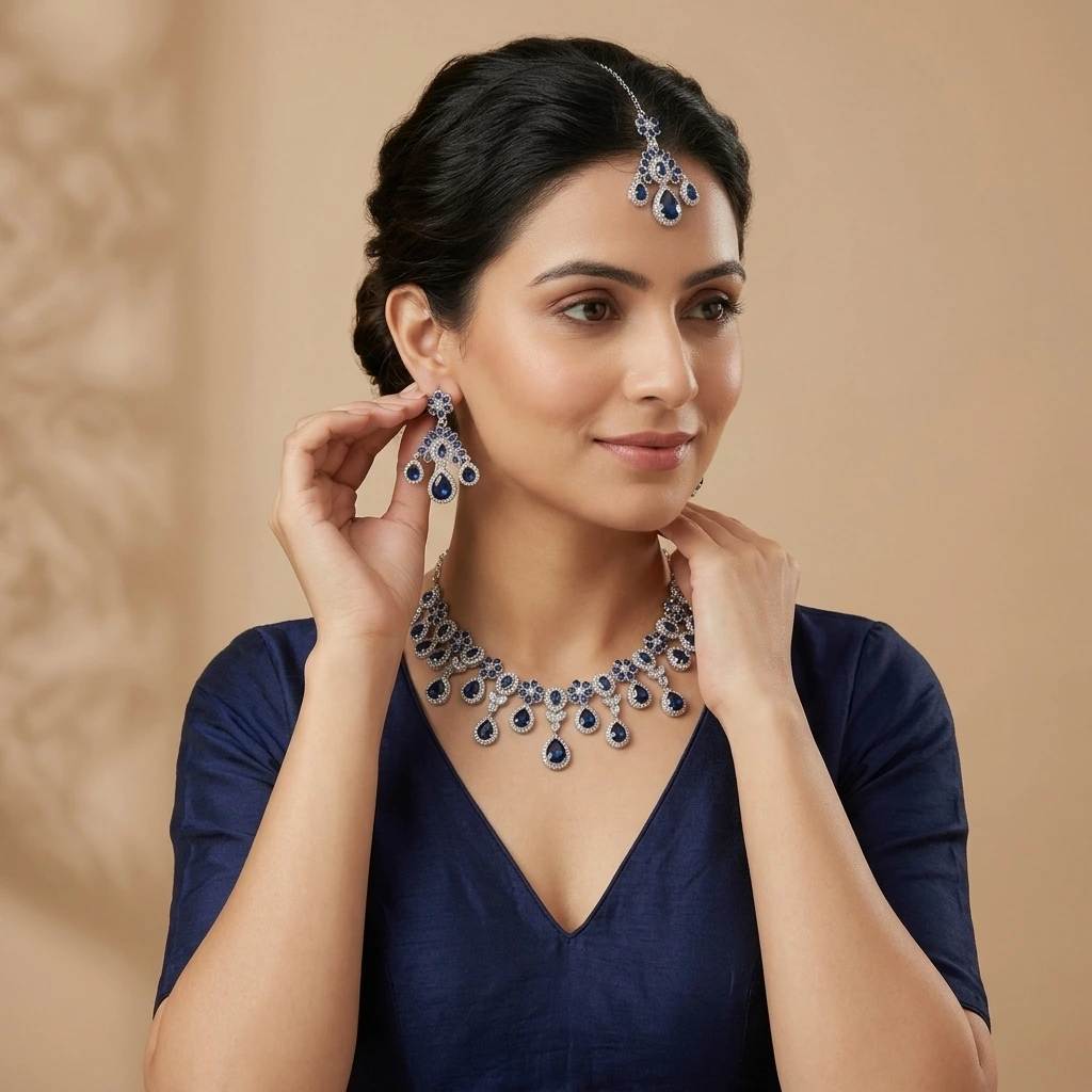 Midnight Royale Silver and Blue Jewelry Set image 2