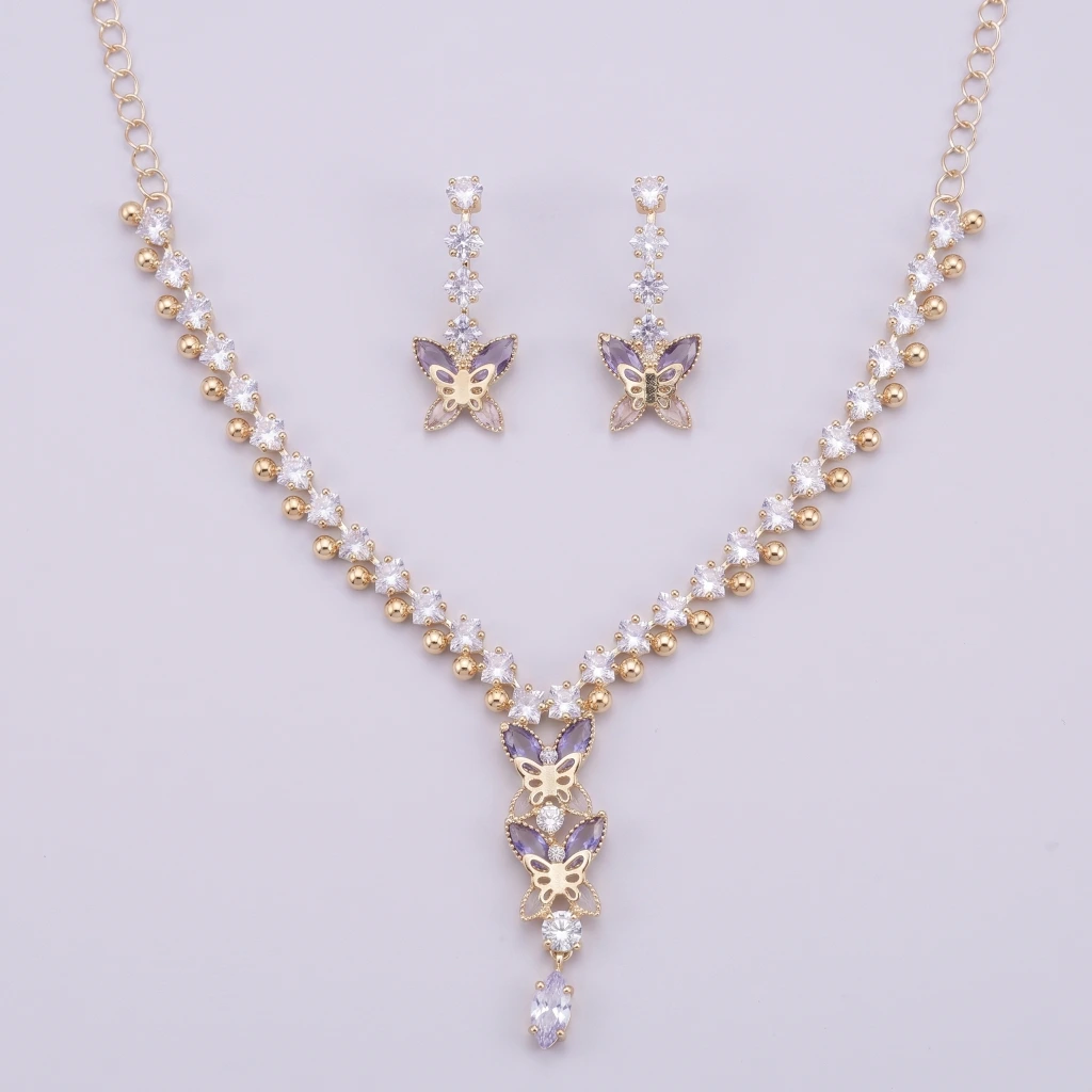 Amara Butterfly Necklace Set image 2