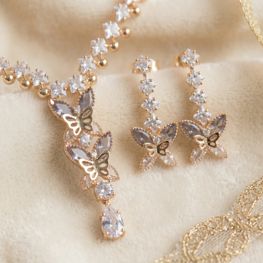 Amara Butterfly Necklace Set image 4