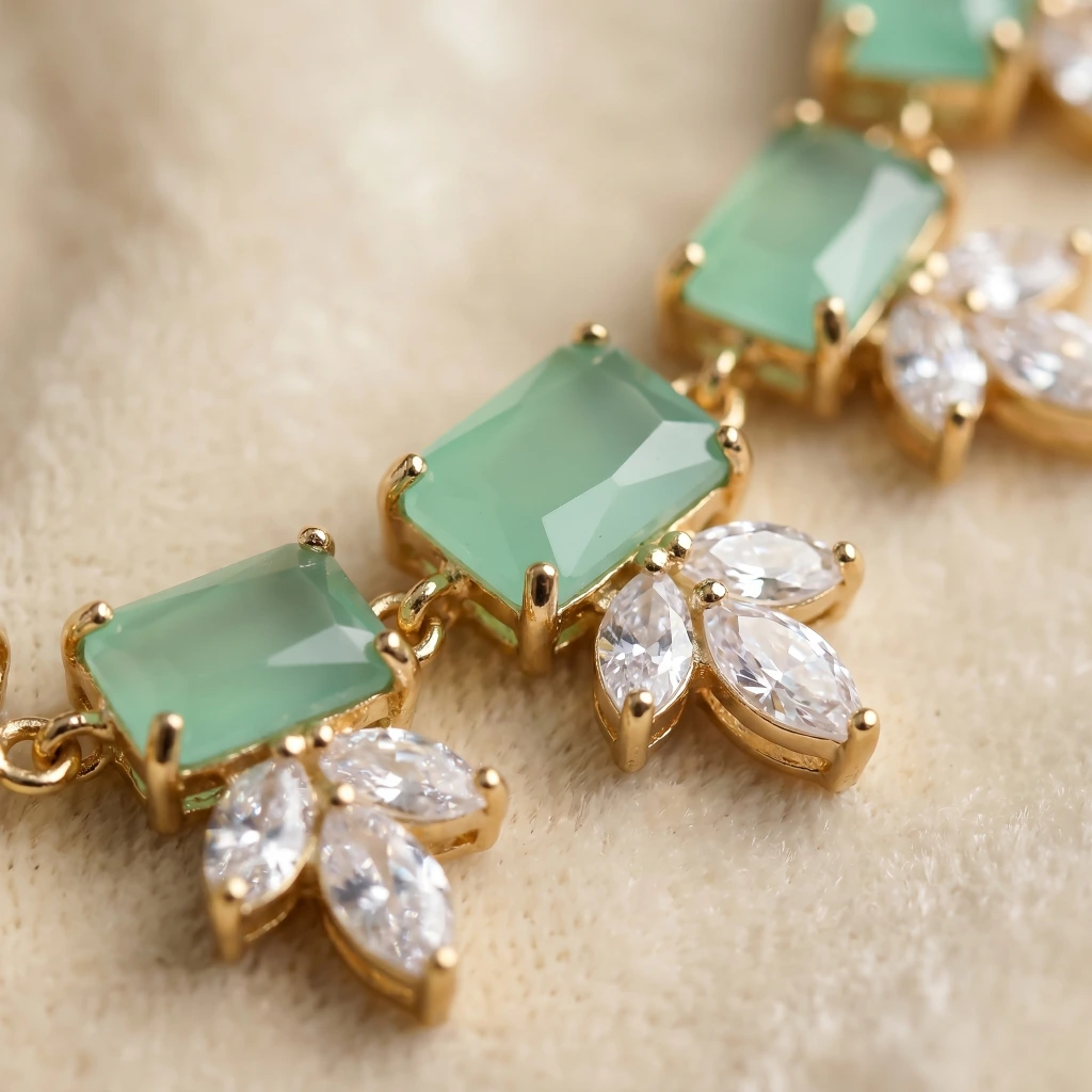 Ishani Mint Suite Necklace Set image 5