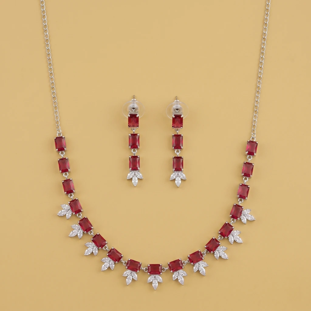 Advika Ruby Suite Necklace Set image 2