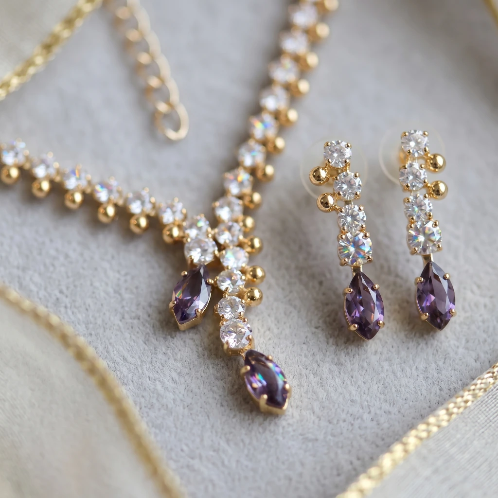 Jhiya Plum Necklace Set  image 4