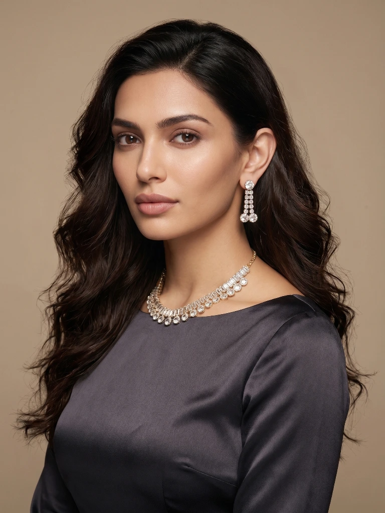 Aiswarya Diamond Suite Necklace Set image 3