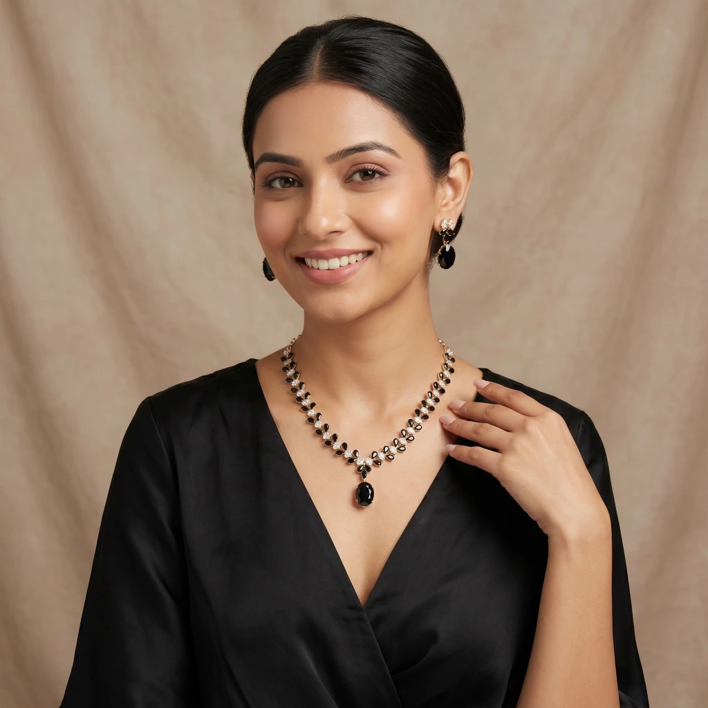 Veda Noir Royale Necklace Set image 1