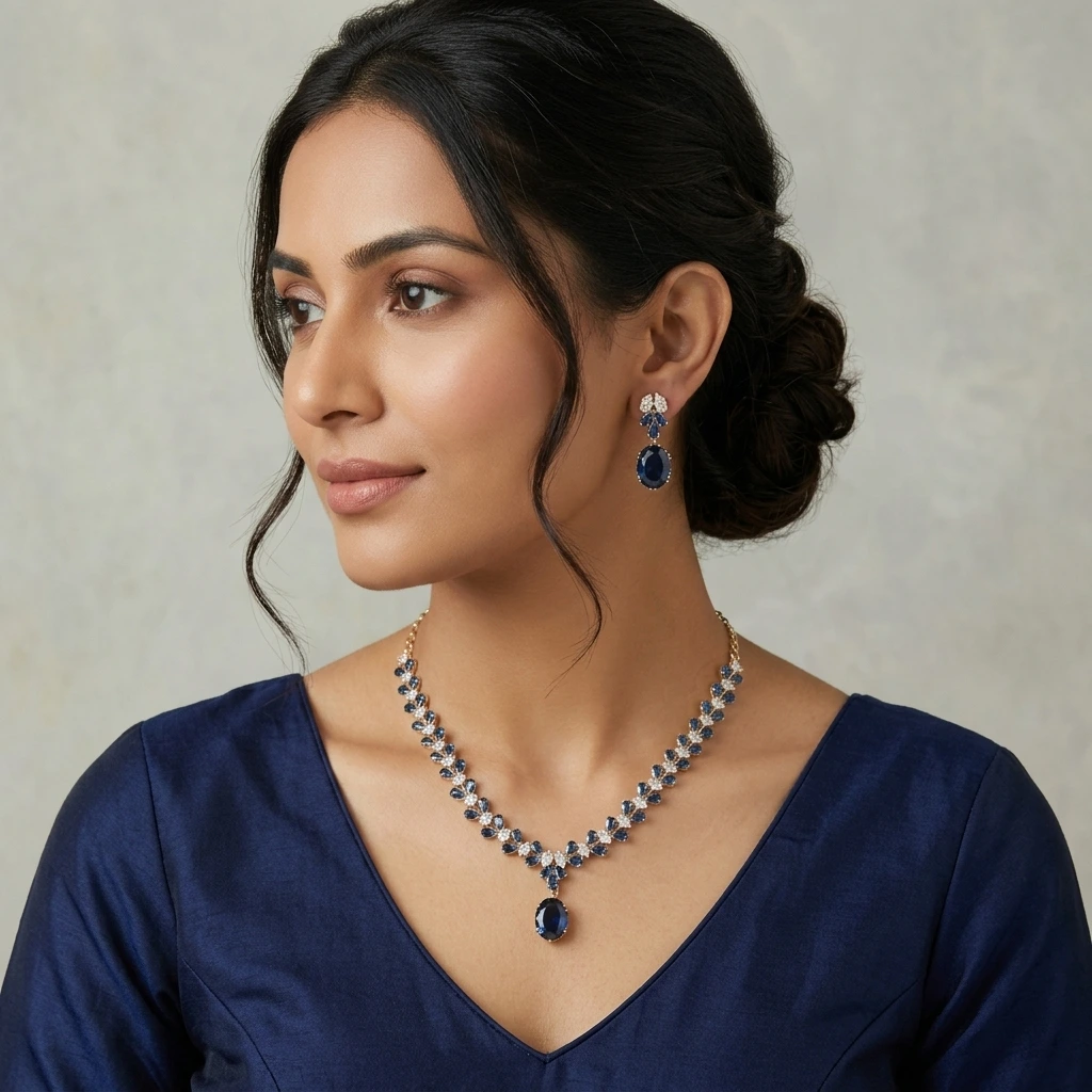 Amrutha Azure Royale Necklace Set 