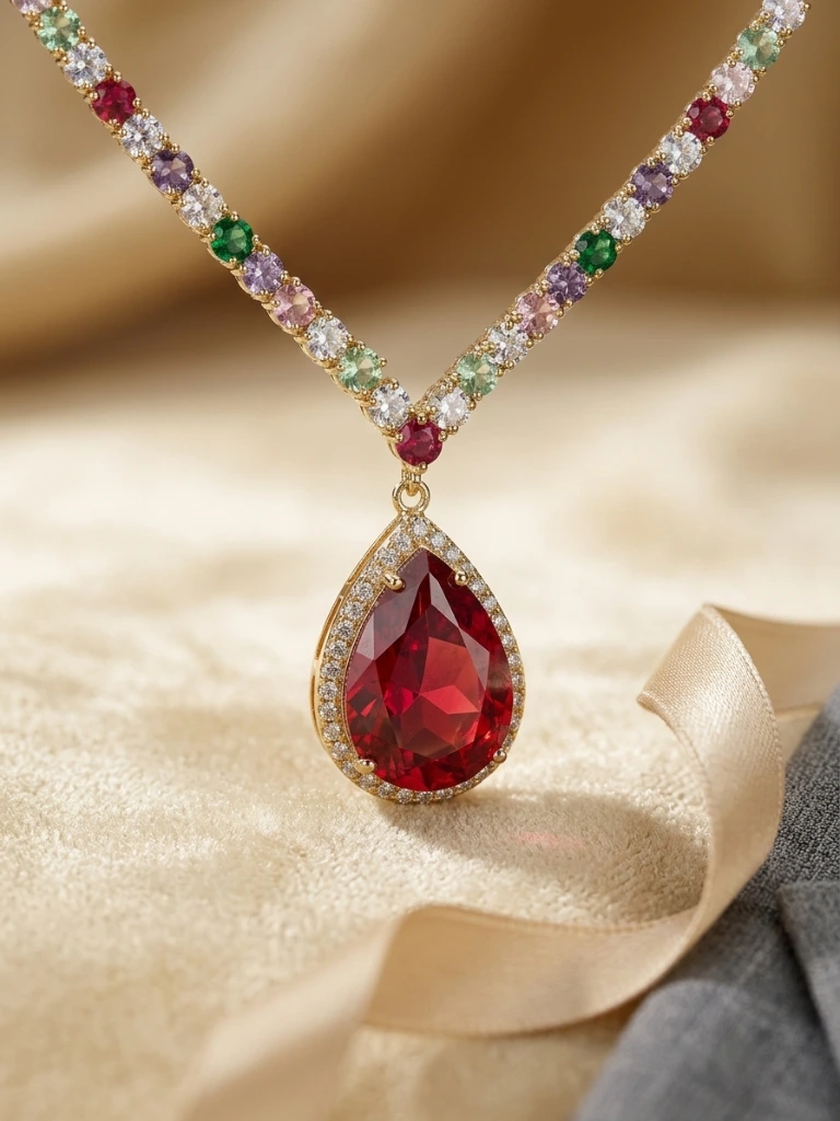 Ishani Navratna Royale Necklace Set image 5