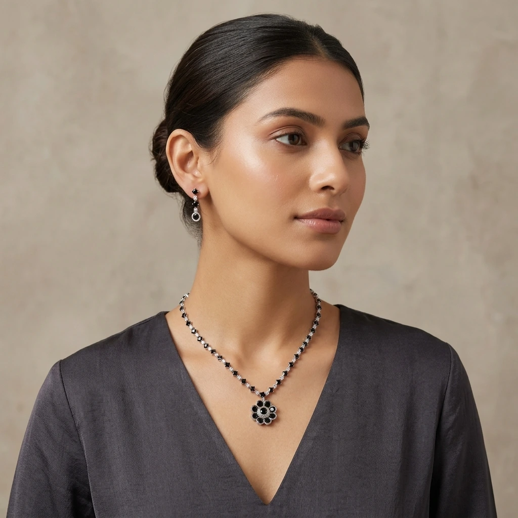 Iniya Midnight Flora Necklace Set image 2