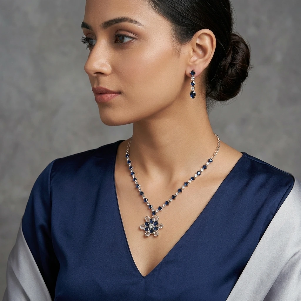 Gauri Midnight Royale Necklace Set image 3