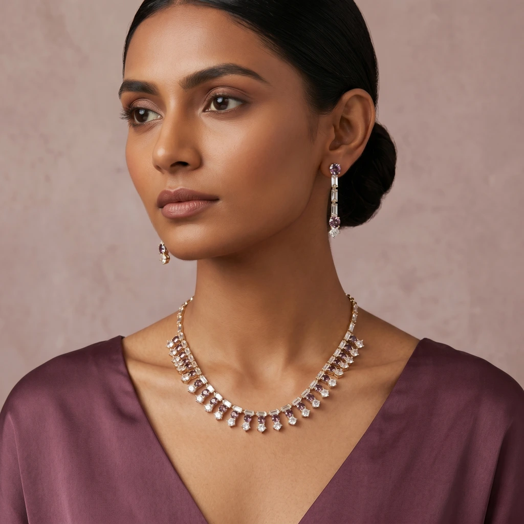 Tara Amethyst Suite Necklace & Earring Set  image 2