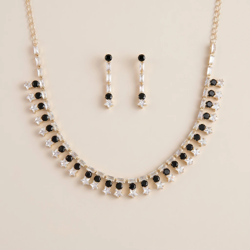 Anjana Starry Midnight Suite Necklace & Earring Set 