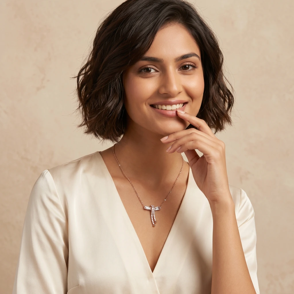 Celeste Baguette Drop Pendant Necklace