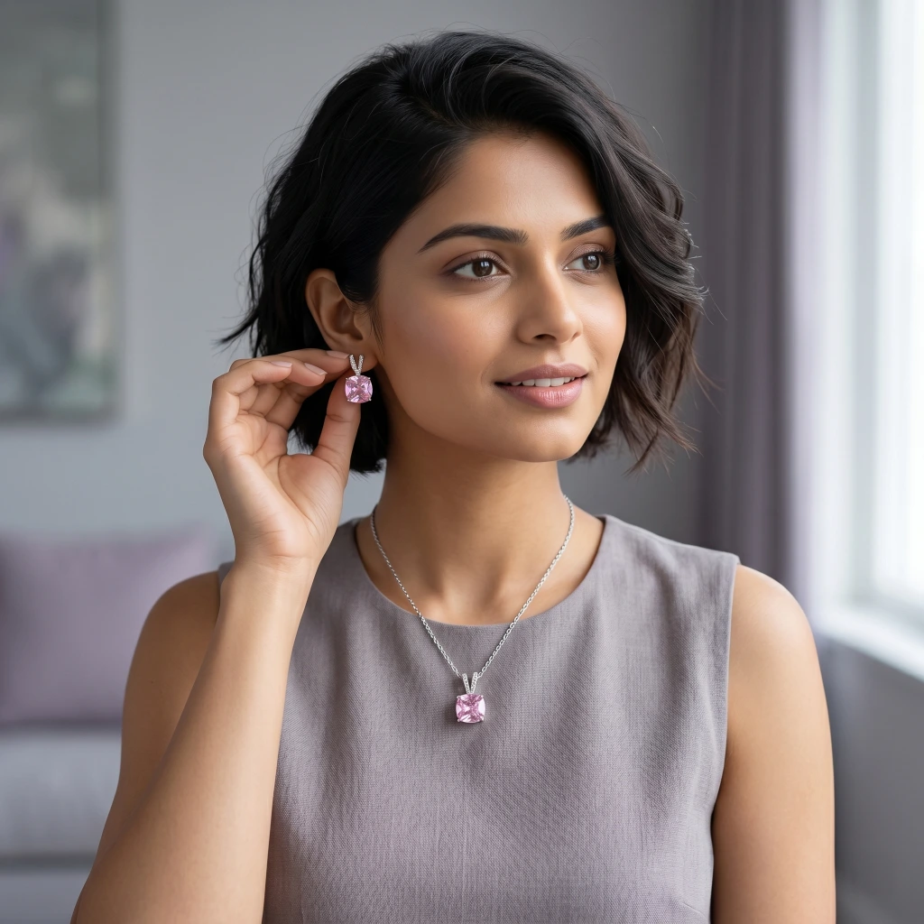 Miya Rose Petal Royale Necklace & Earring Set image 3