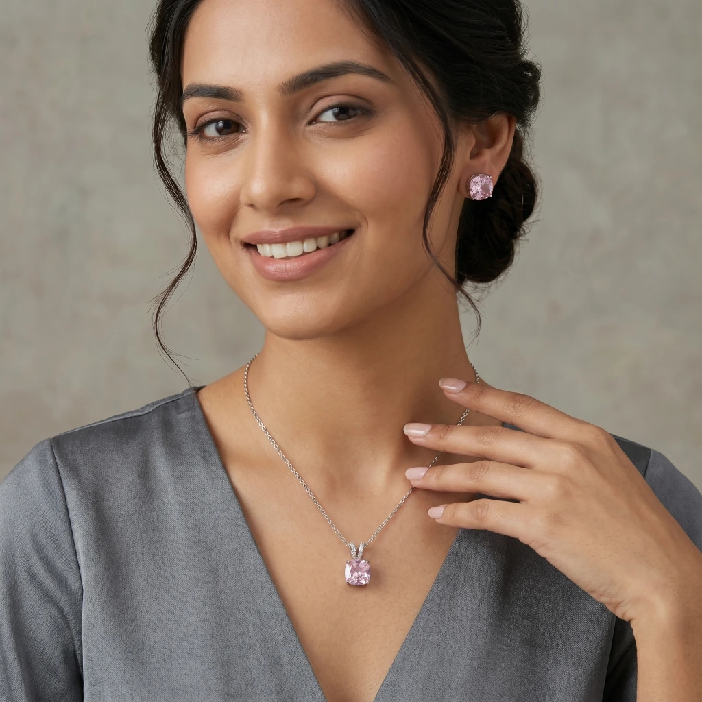 Miya Rose Petal Royale Necklace & Earring Set image 2