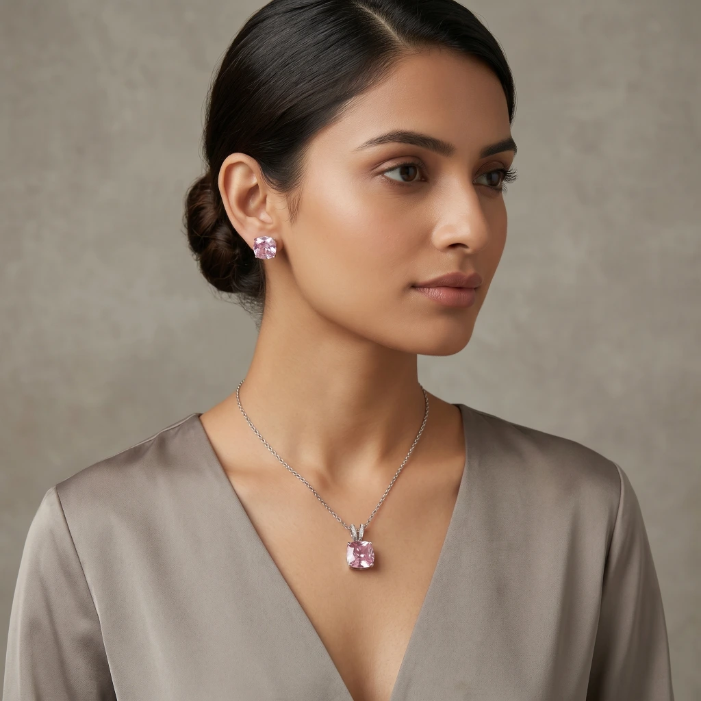 Miya Rose Petal Royale Necklace & Earring Set image 4
