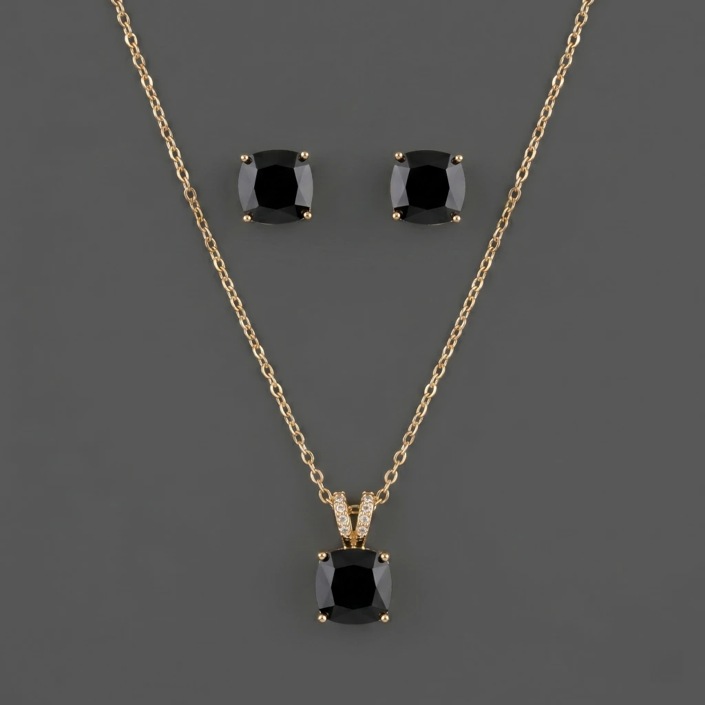Saanvi Midnight Royale Necklace & Earring Set image 2