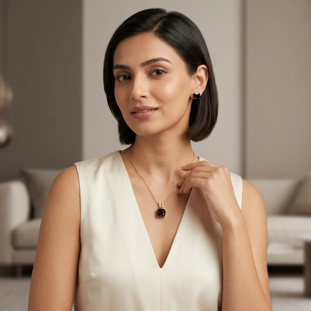Saanvi Midnight Royale Necklace & Earring Set image 3