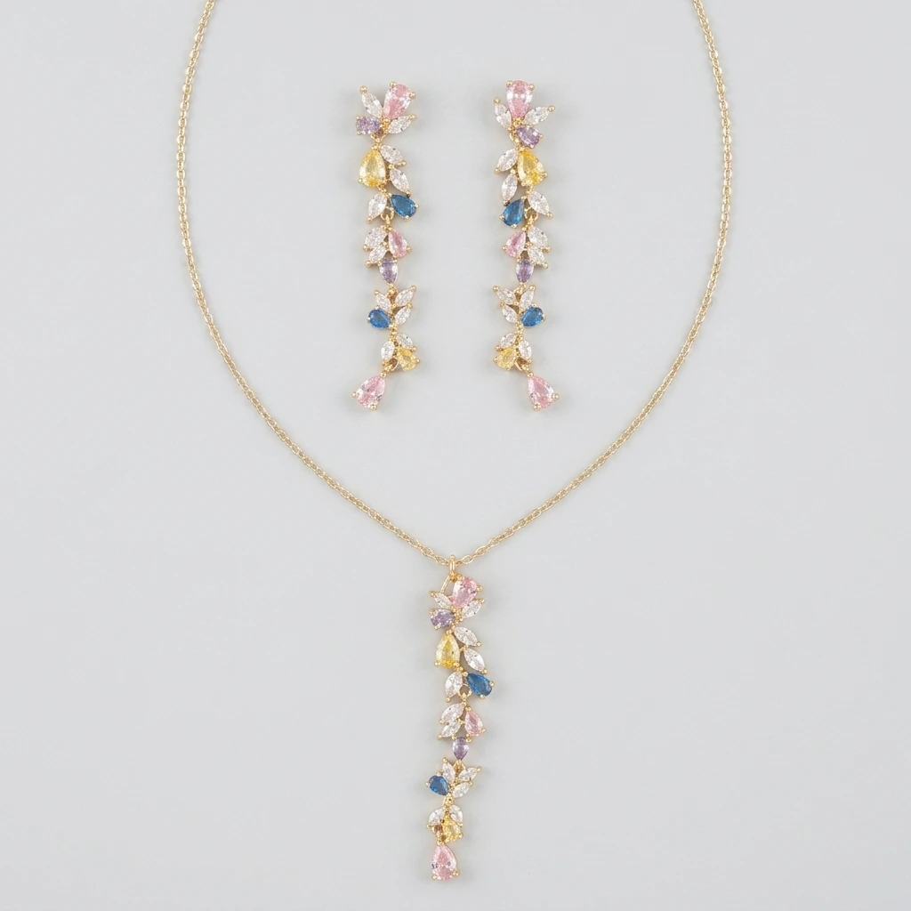 Alina Multi-Color Bloom Suite Jewelry Set image 2