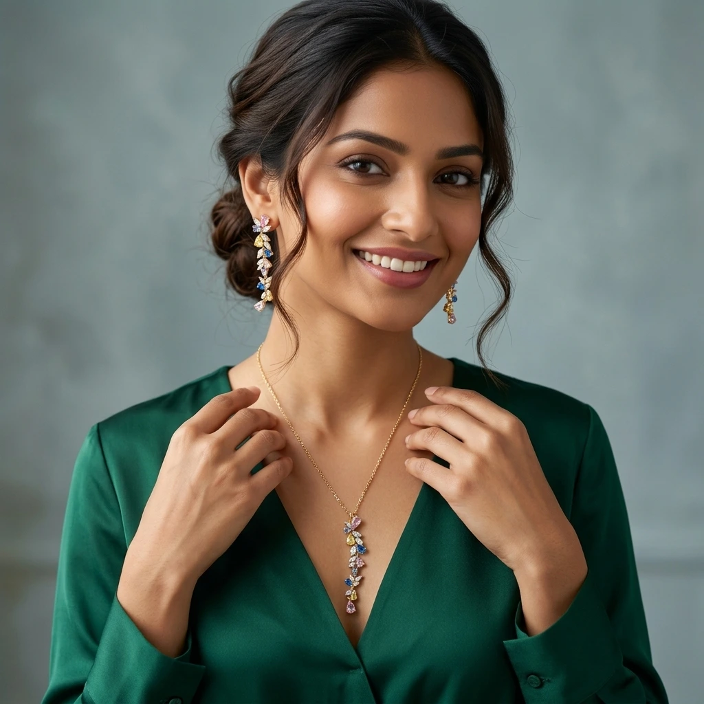 Alina Multi-Color Bloom Suite Jewelry Set image 3