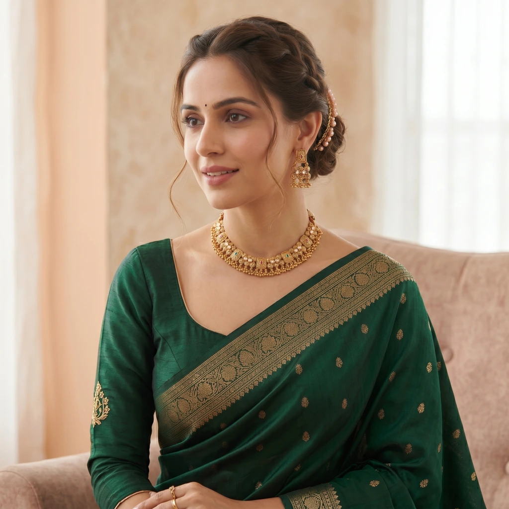 The Samira Royal Antique Gold Necklace Set image 2