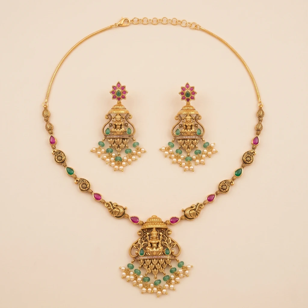 The Padmashri Temple Necklace Set image 2