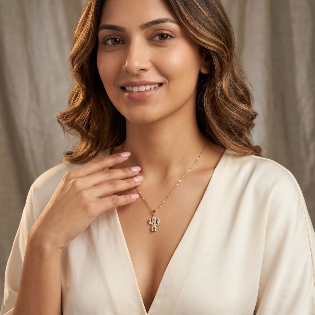 The Lyra Cactus Charm Necklace  image 4