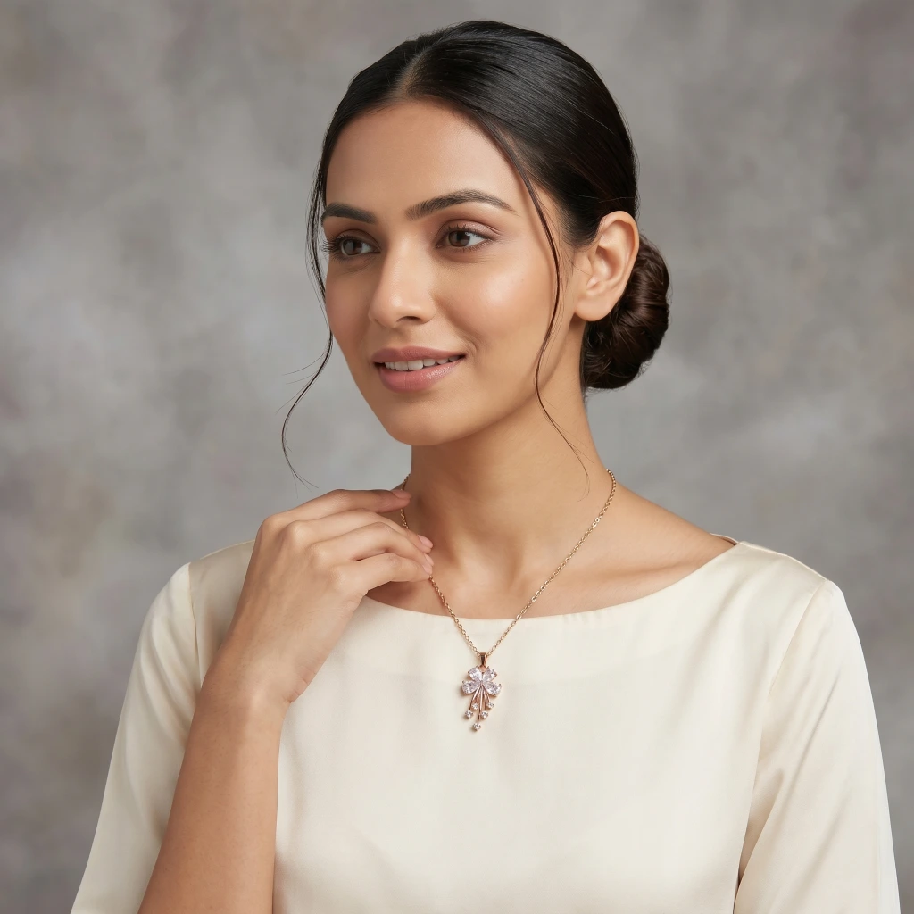 The Jia Floral Pendant Necklace image 3