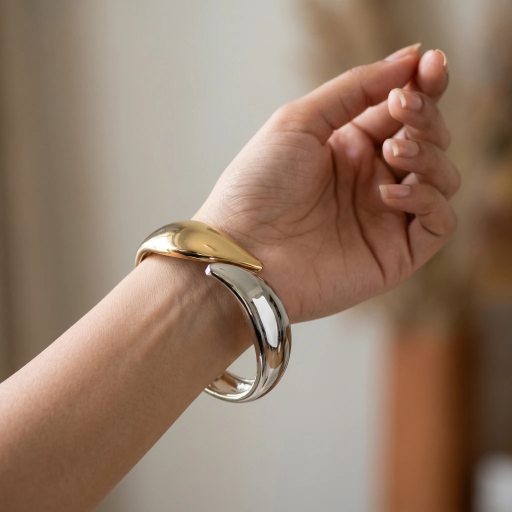 Dual Tone Minimalist Openable Kada image 3