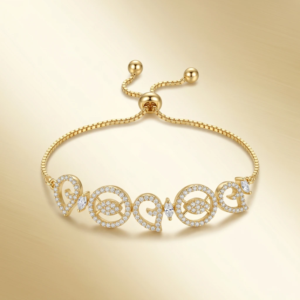 Isha Gold Crystal Designer Bracelet