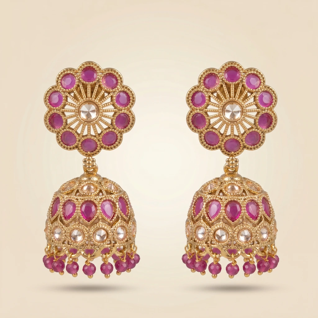Royale Ruby Heritage Jhumkas image 3