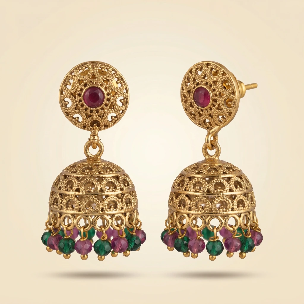 Celeste Multi-Tone Jhumkas image 3