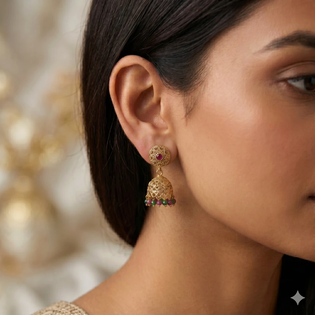 Celeste Multi-Tone Jhumkas image 2