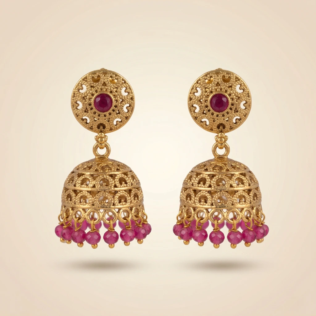 Nandini Ruby Jhumkas