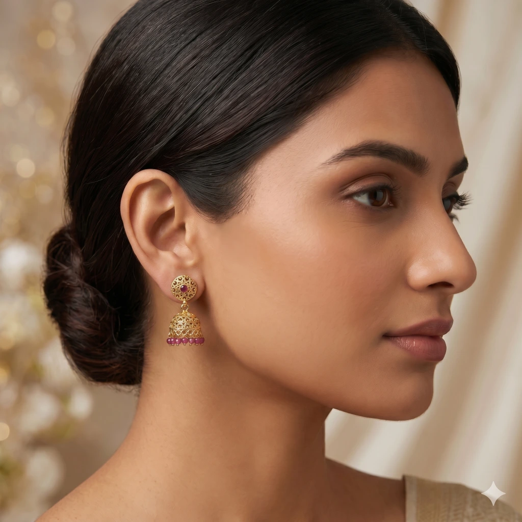 Nandini Ruby Jhumkas image 2