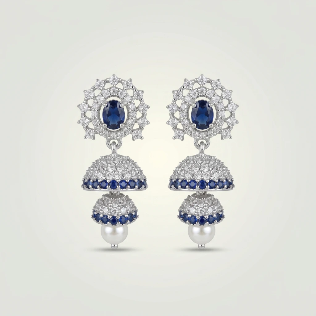 Nila Azure Jhumkas