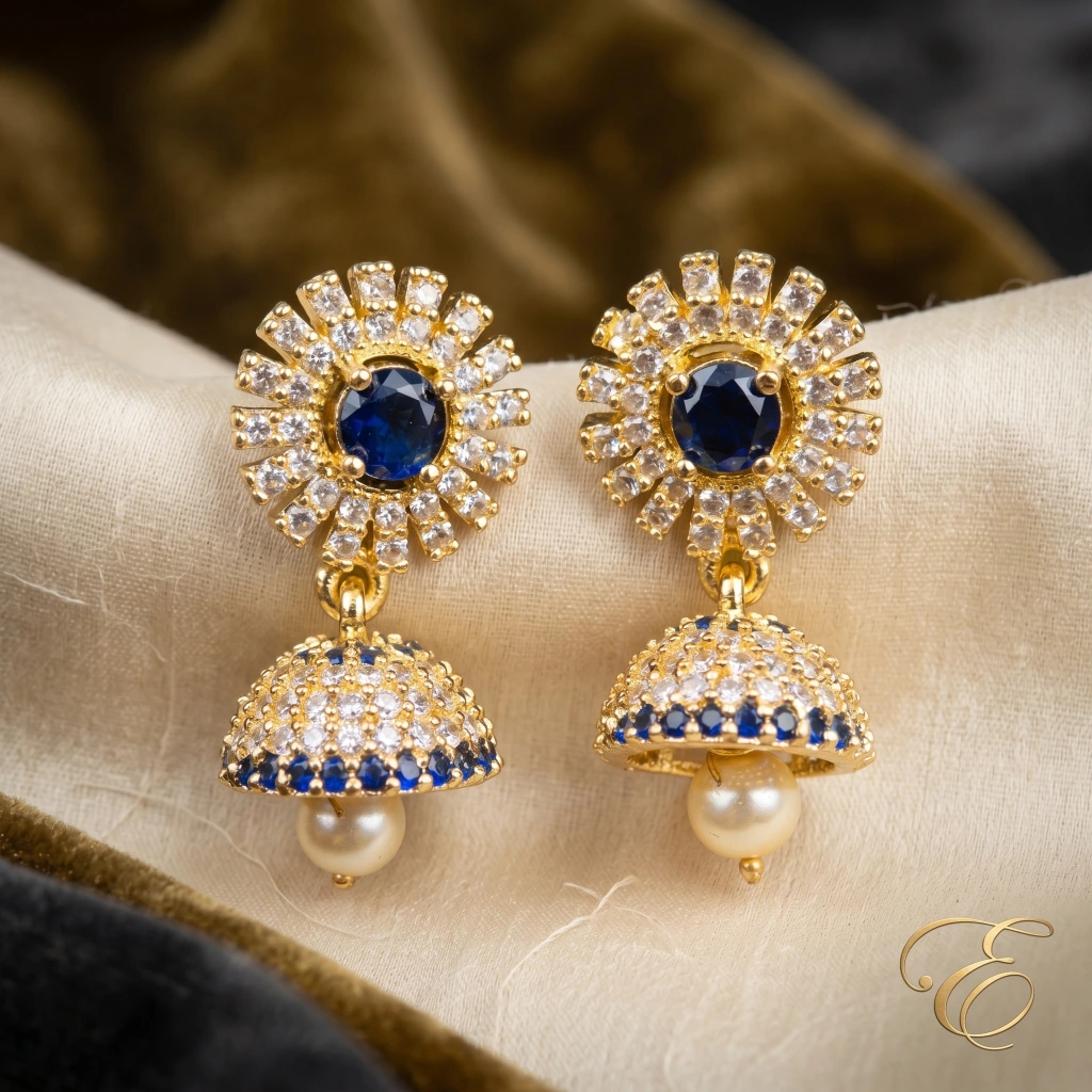 Zoya Azure Jhumkas image 3