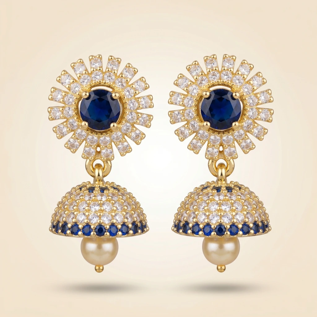 Zoya Azure Jhumkas image 1