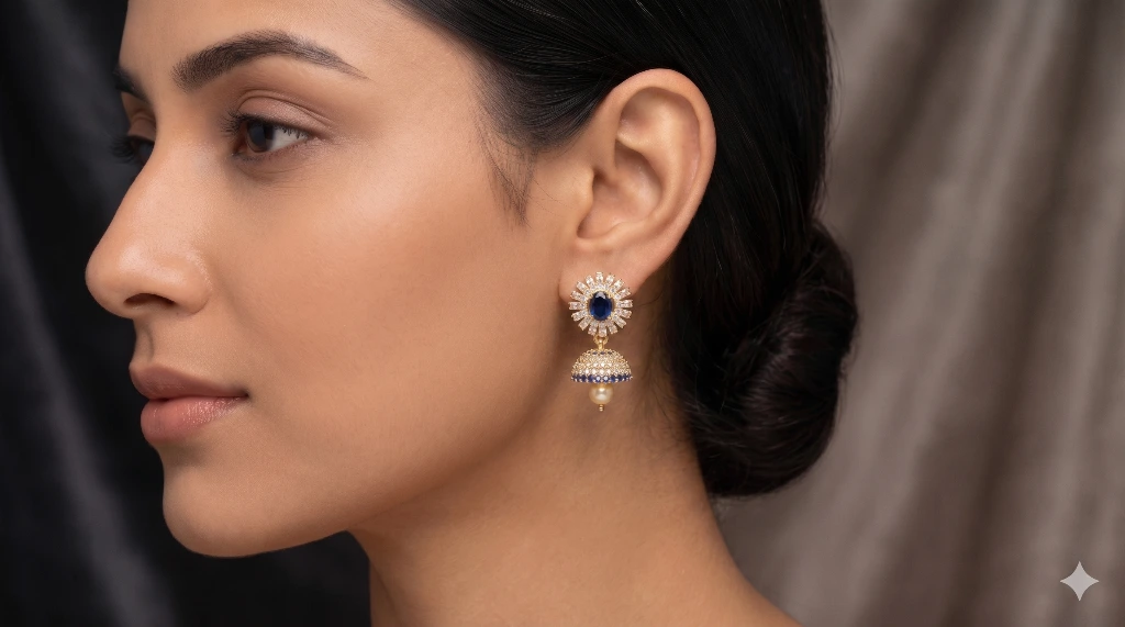 Zoya Azure Jhumkas image 2