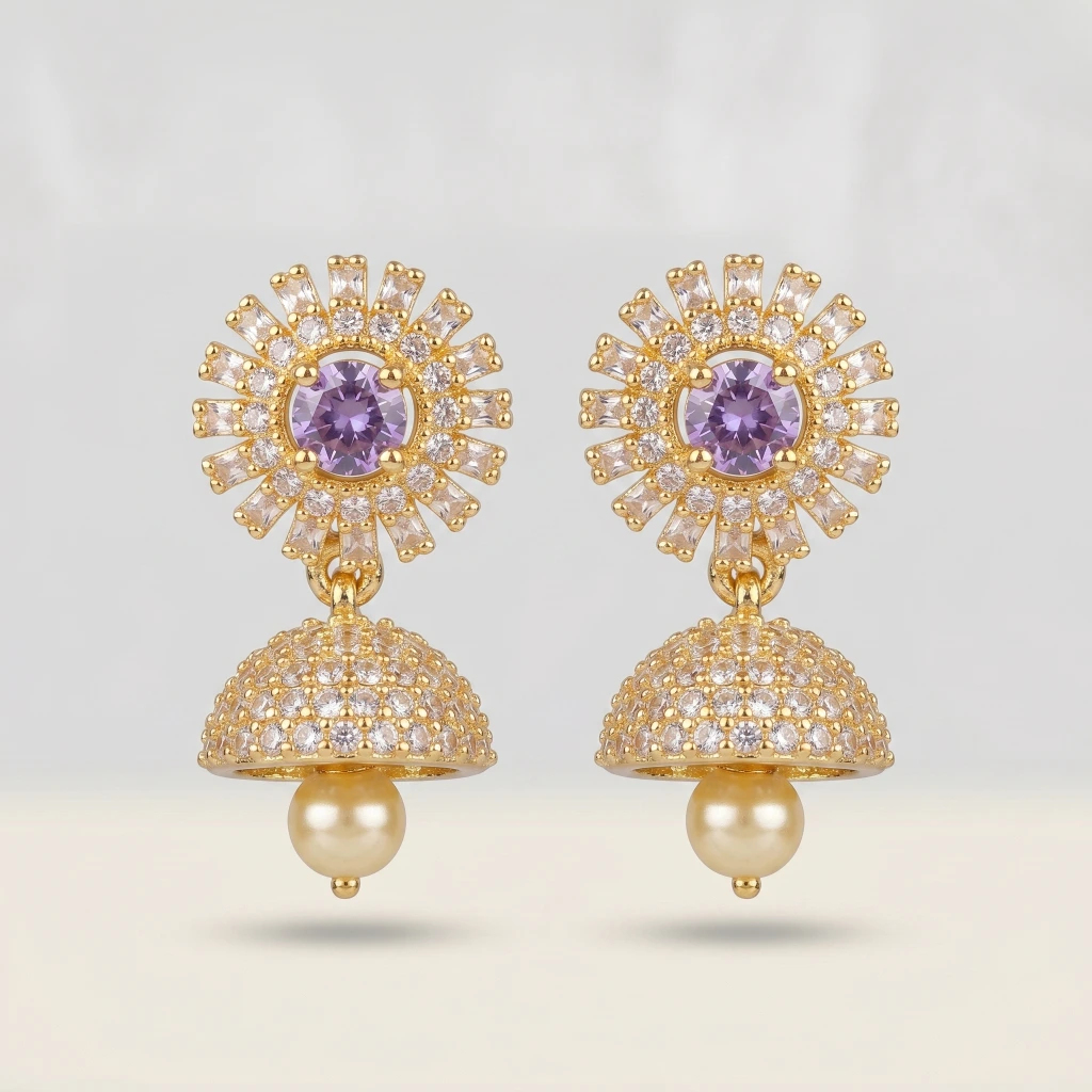 Amara Lavender Jhumkas