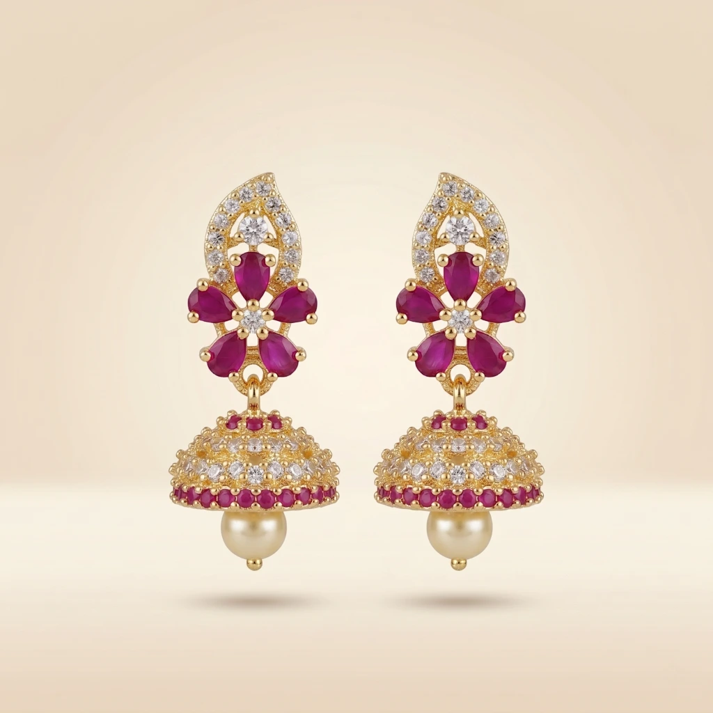 Nandini Floral Jhumkas