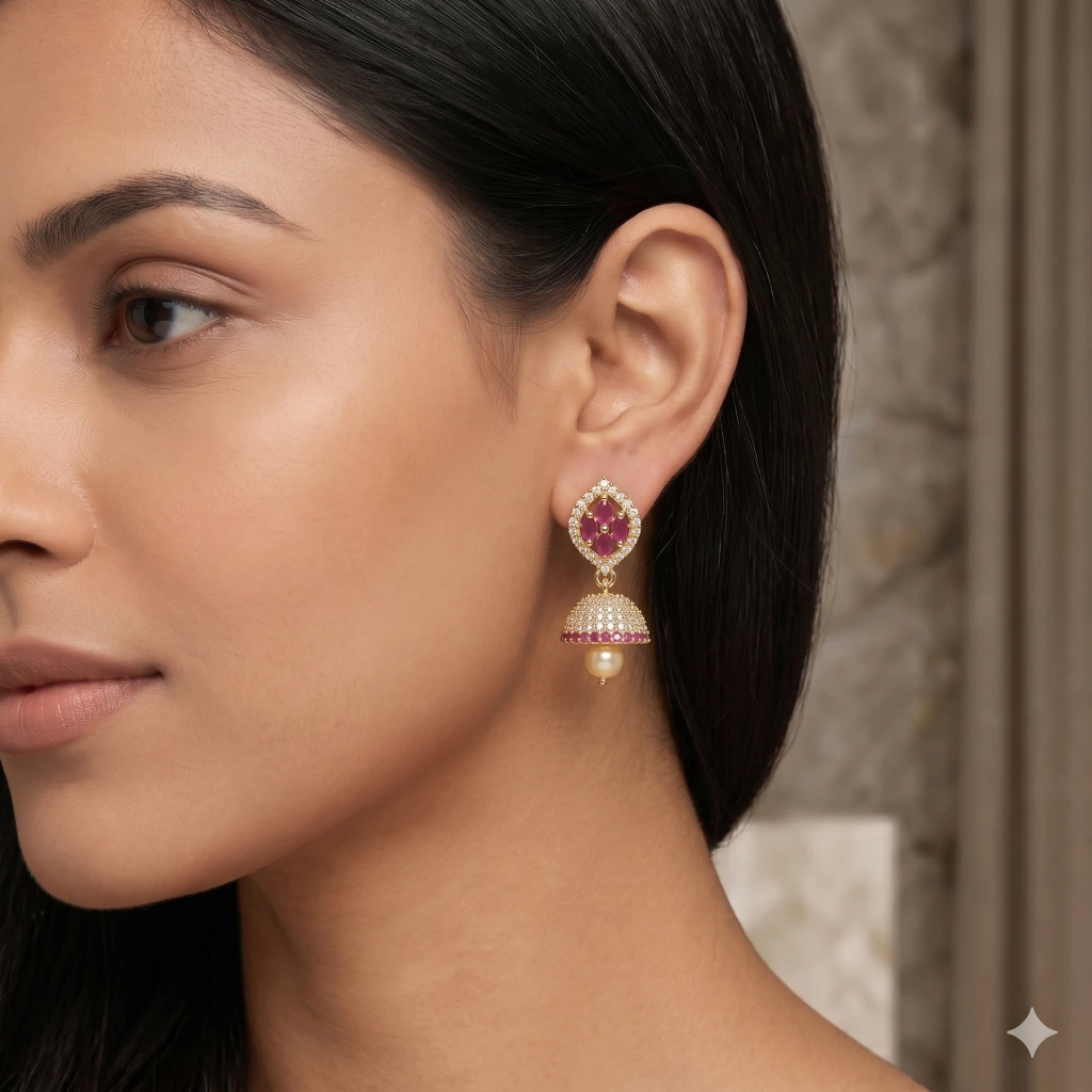 Nitya Ruby Jhumkas image 2