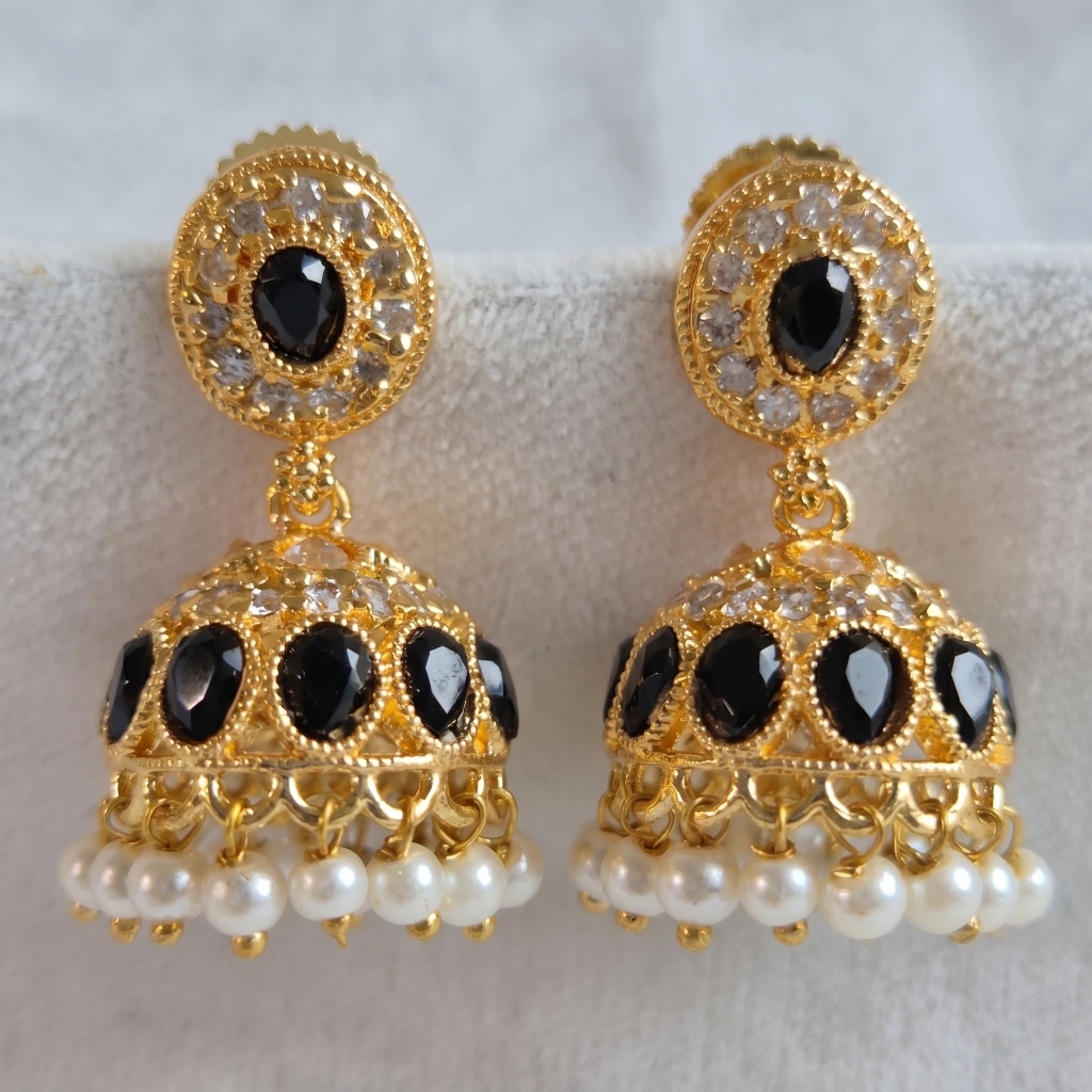 Meera Onyx Jhumkas