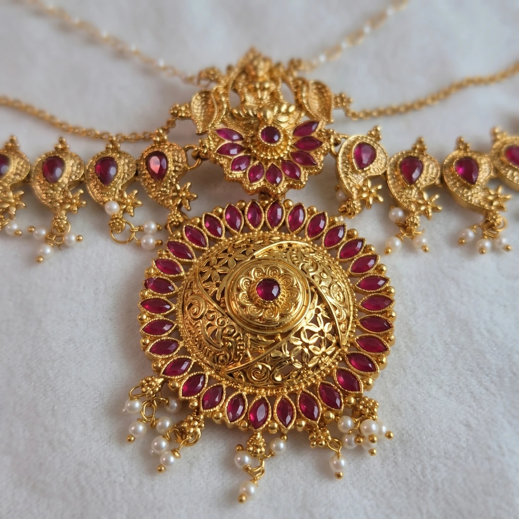 QDORA Gold Pink Kemp Temple Chain Juda Pin image 3