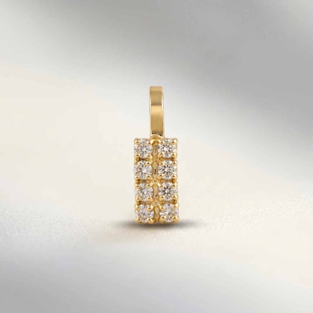 QDORA Gold Crystal Rectangle Nose Ring Cuff image 2