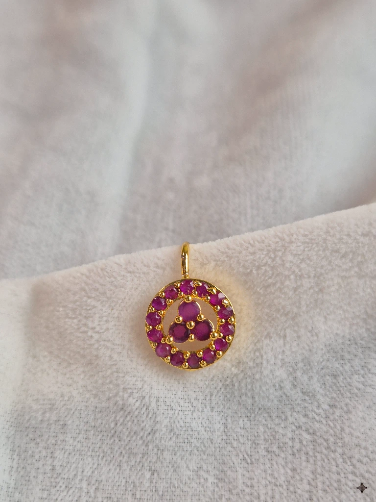 QDORA Gold Pink Stone Round Nose Cuff image 2