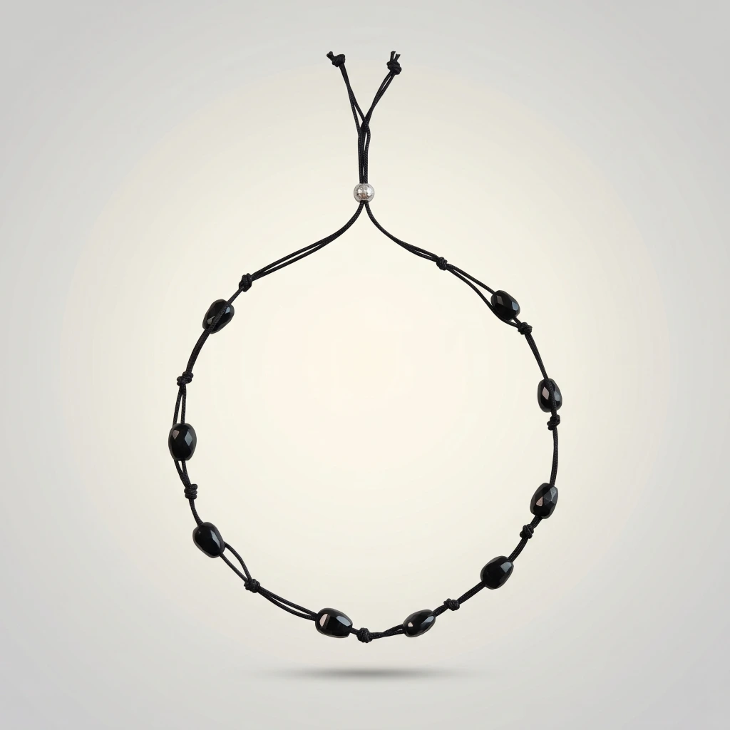 QDORA Black & Clear Bead Thread Anklet Set image 4