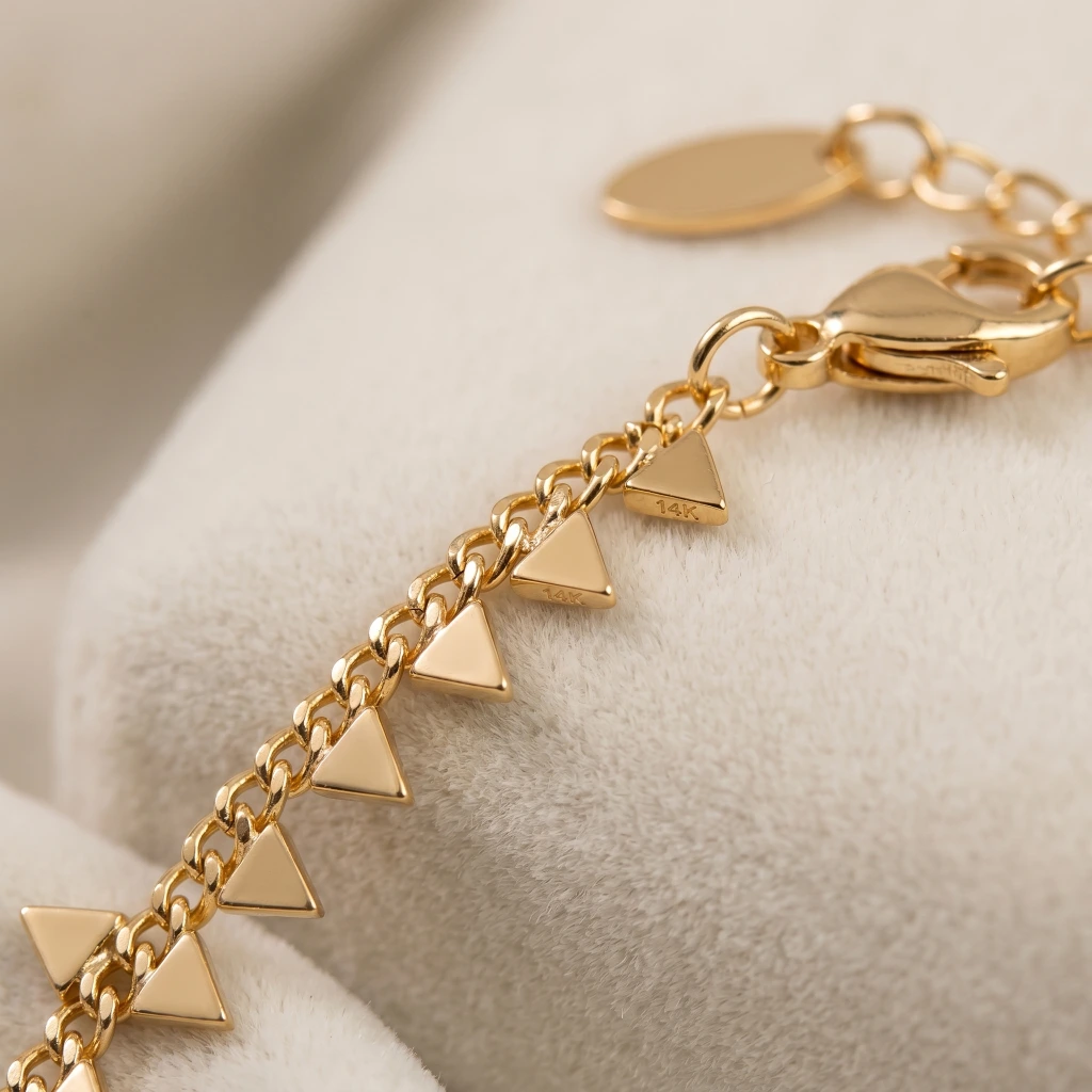 QDORA Gold Triangle Charm Chain Anklet image 5