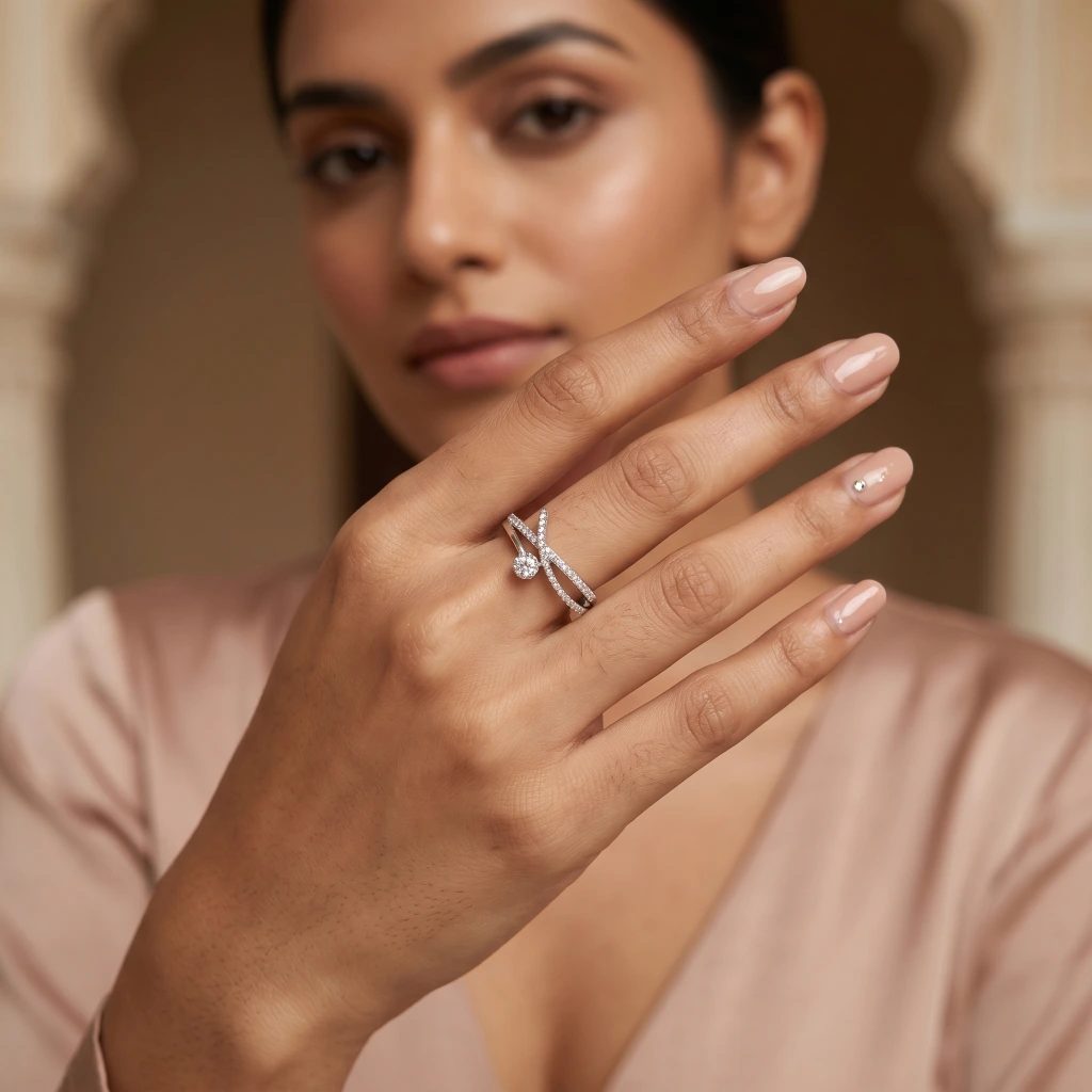 QDORA Silver Cross Multi Layer Open Ring