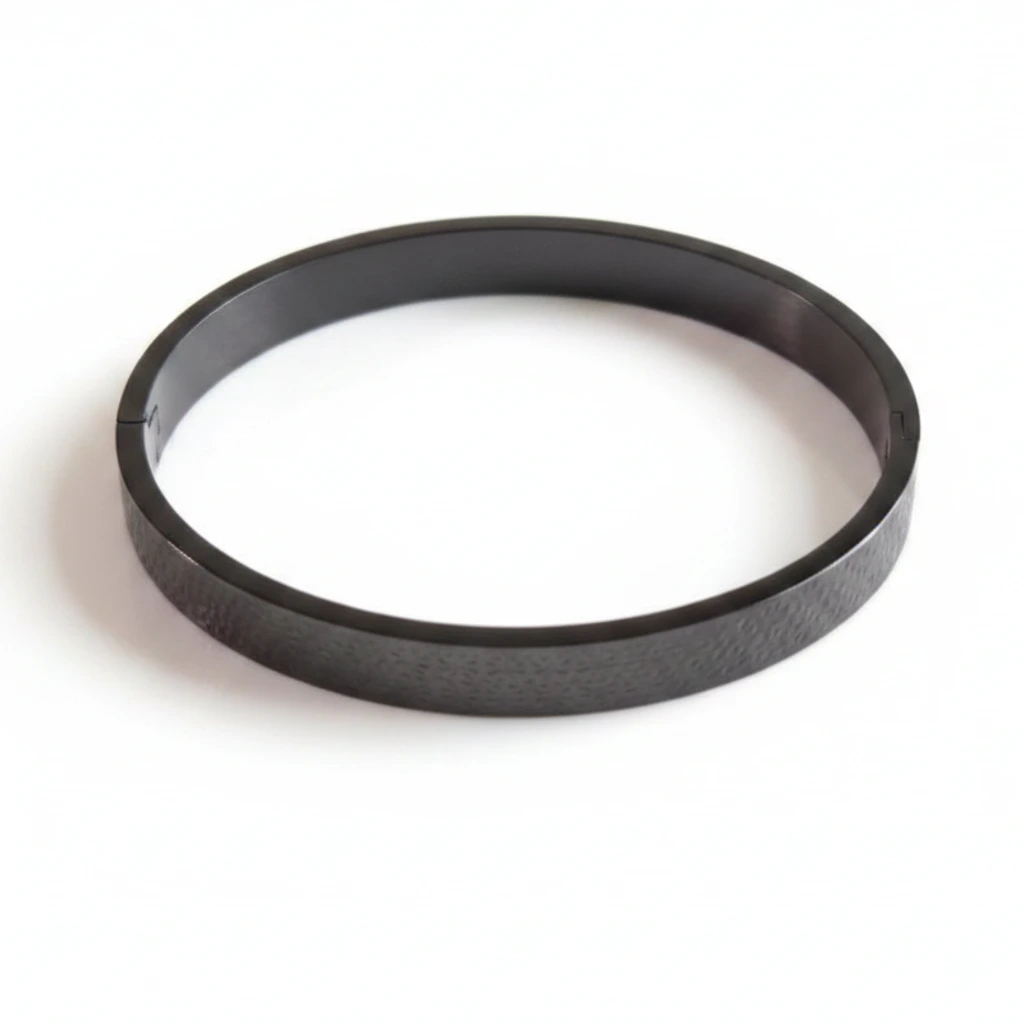 QDORA Matte Black Textured Pattern Men Kada image 2