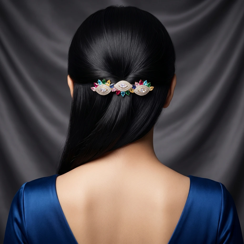 QDORA Gold Multicolor Crystal Barrette image 2
