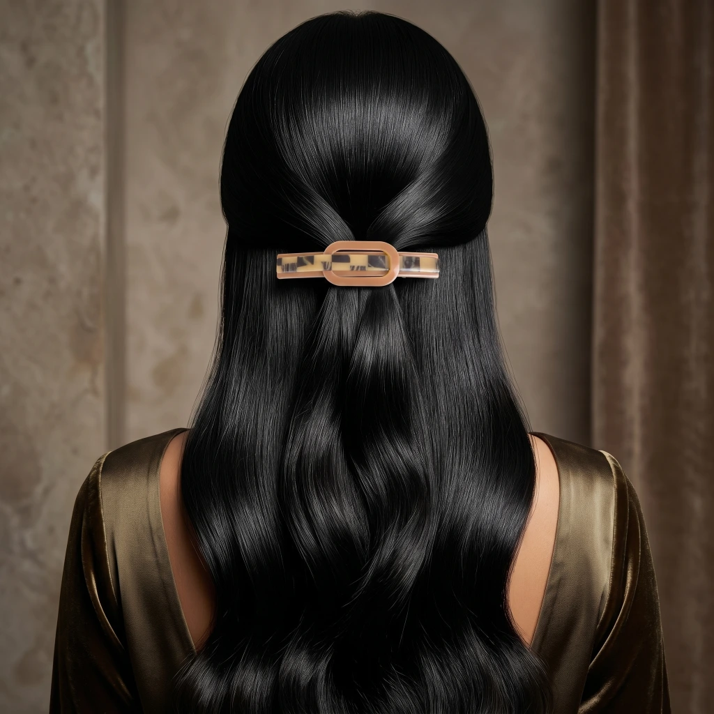 QDORA Brown Tortoise Oval French Barrette